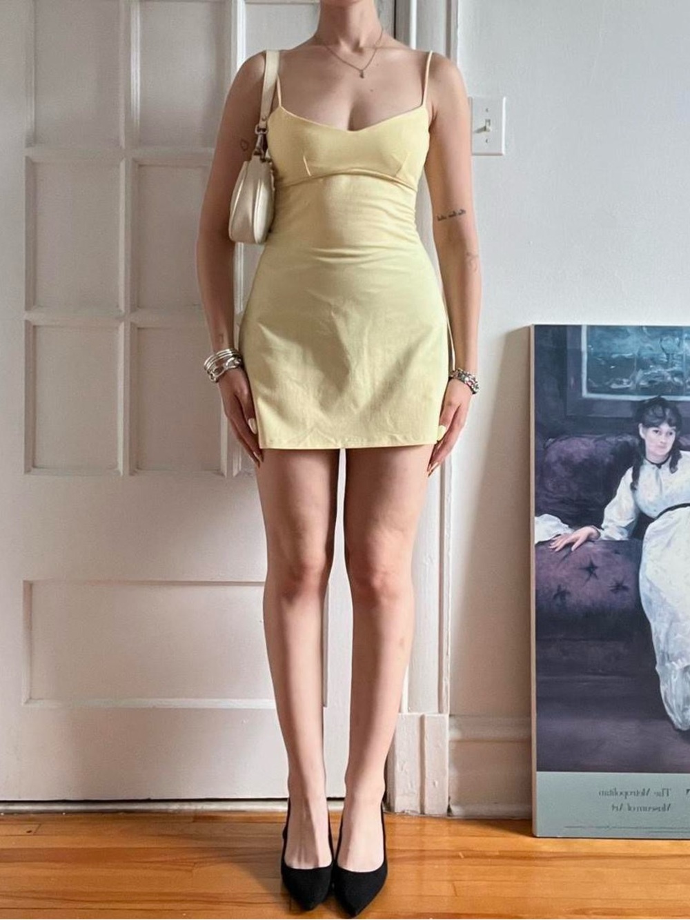 Size Small Butter/ Light Yellow Bershka Mini Dress